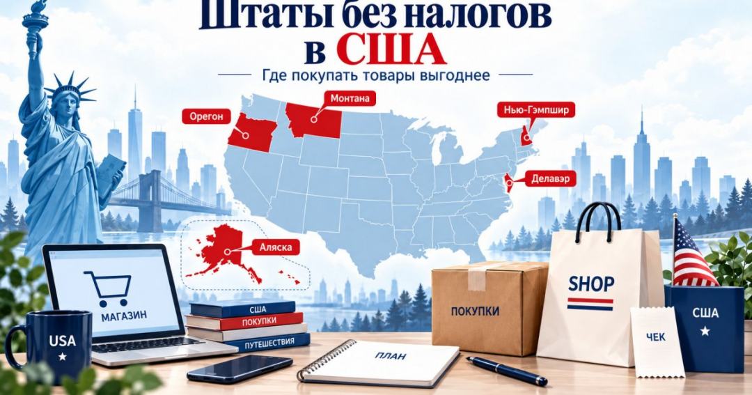 Безналоговые штаты США для выгодных покупок
