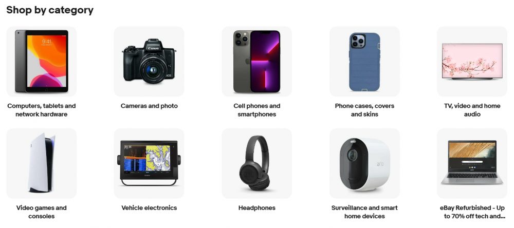 Каталог товаров по категориям на сайте eBay Каталог товаров по категориям на сайте eBay